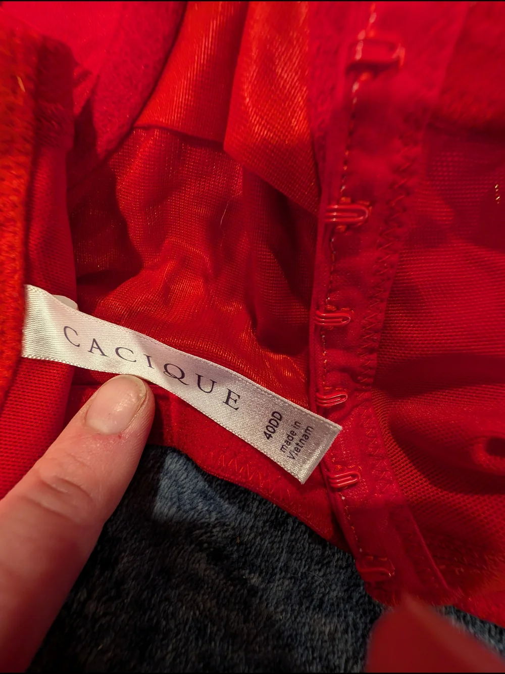 Cacique 40DD Red Lace Longline Bra with Gold Accents